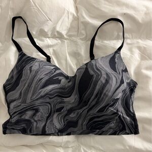 Victoria's Secret Black and Gray Marble Wireless Bra